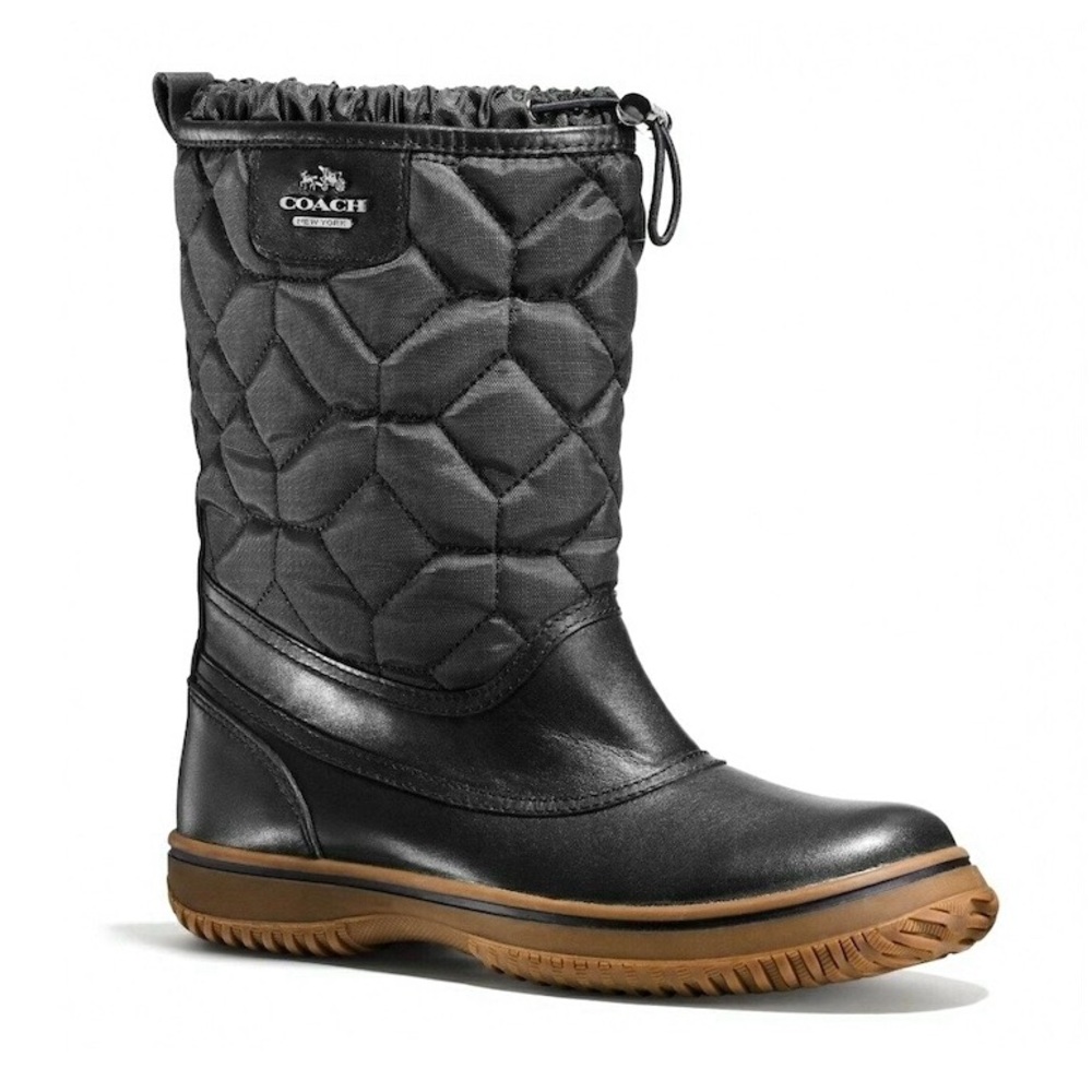 Coach Black Quilted Winter Boots